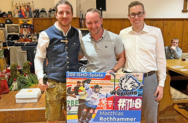Ehrung für 200 ISHD Spiele von Matthias Rothammer sowie dessen Verabschiedung